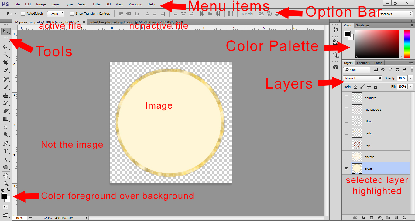 Photoshop Layers Lesson - Photoshop Workspace 